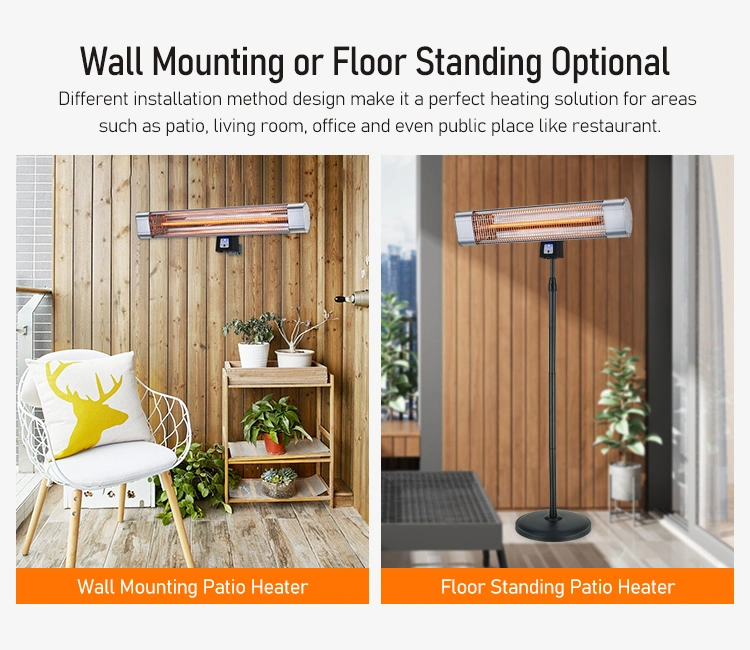 Wall Mounting Patio Heater Carbon Fiber Electric Powered Heater Carbon Fiber Wall Mounting Heater with IR Sensor and Remote Controller