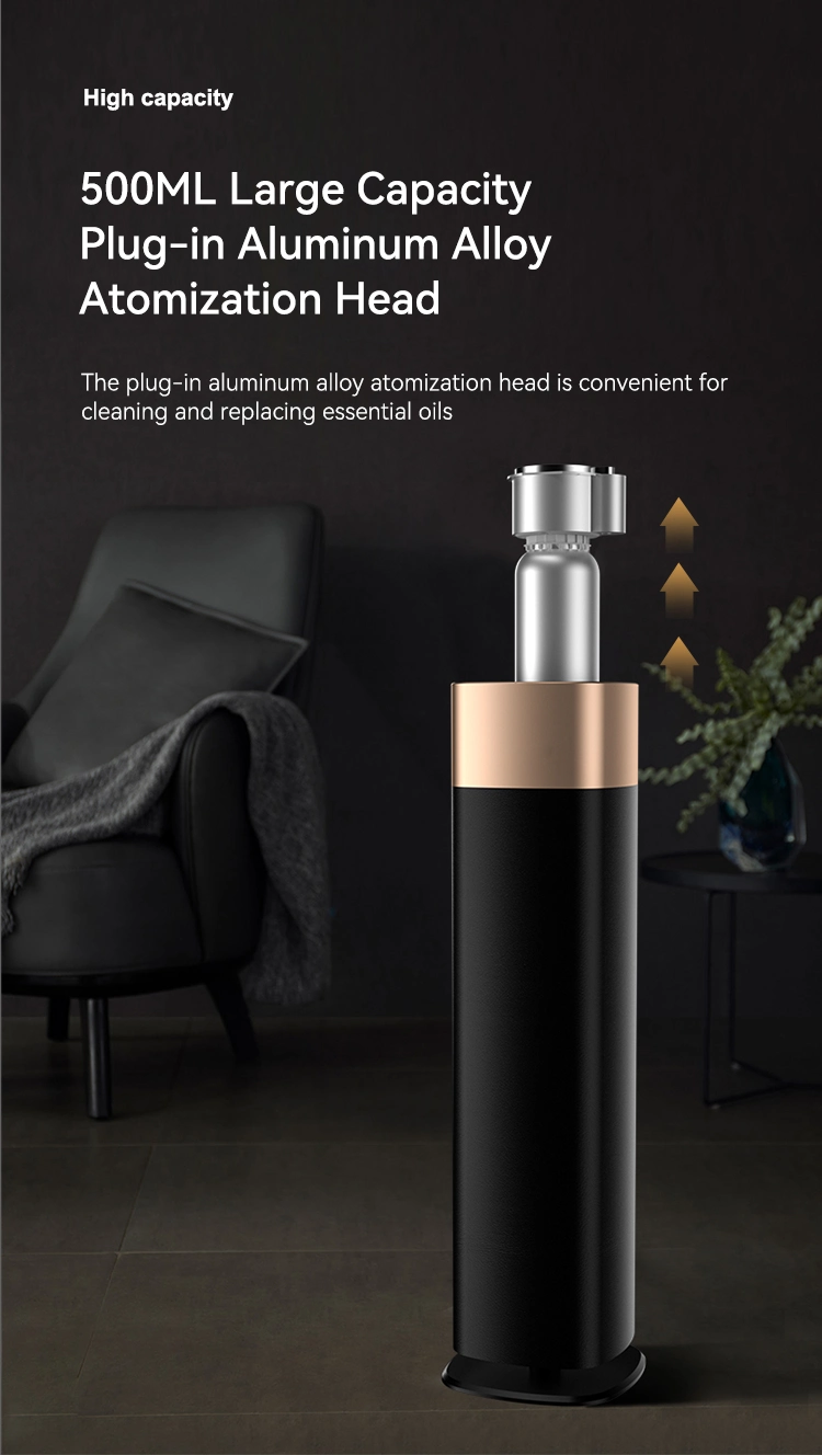 Brand Design Creative Black Metal Floor Standing Intelligent Display Operation Portable 500ml Aromatherapy Diffuser