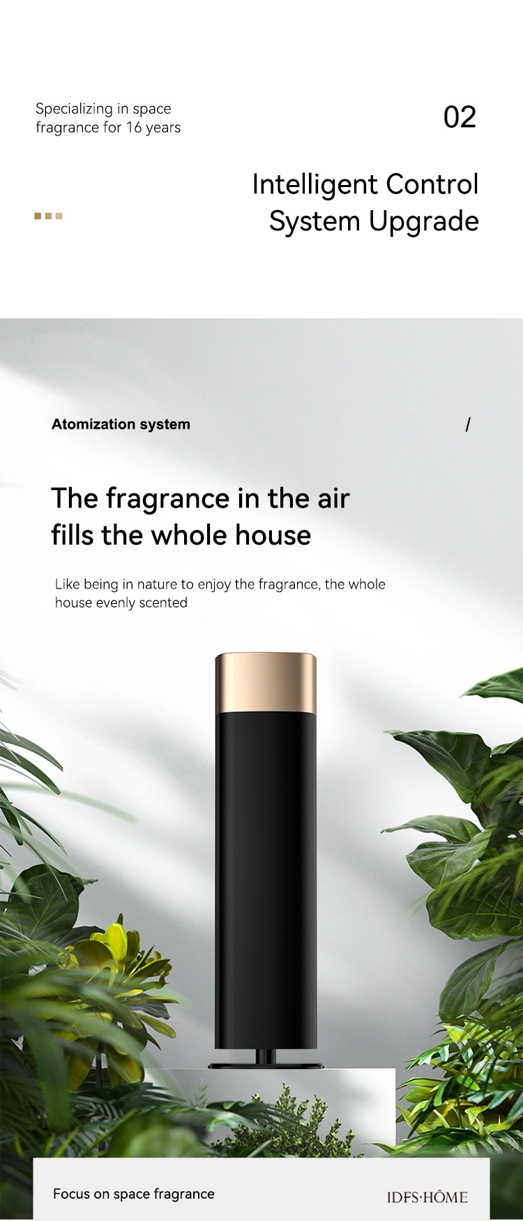 Brand Design Creative Black Metal Floor Standing Intelligent Display Operation Portable 500ml Aromatherapy Diffuser