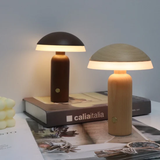Lampada regalo di Natale 2022 Lampada per bambini a LED con luce notturna in legno con dimmer tattile bianco caldo con batteria ricaricabile